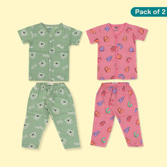 Alpha Bear (Pack of 2) - Muslin Sleep Suit for babies and kids
