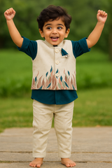 Flame Motif & Teal Waistcoat