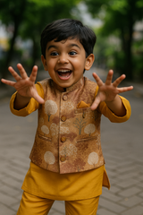 Mustard Golden Festive Jacket Set