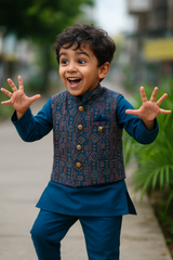 Royal Blue Festive Jacket Set