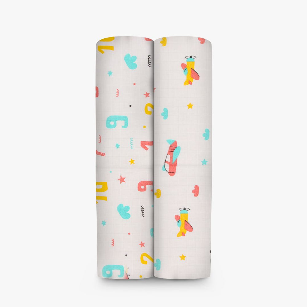 Air Hopper  Muslin Cotton Swaddles(Pack of 2)