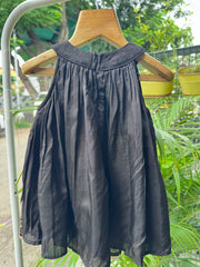 Designer Black Palazzo Set with Golden Floral Embroidered Kurta Top & Flowing Pleated Pants – Elegant Ethnic & Party Wear Outfit for Baby Girls and Kids (Age 1 – 6 Years) | WHIZZO Kids