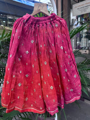 Radiant Red Sequin-Striped Lehenga Choli Set for Girls | Festive & Wedding Wear | Ages 1–6 / 6–12 Years