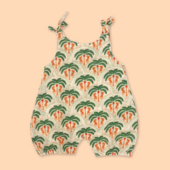 Sunny Safari - Mulmul Cotton Knot Type Romper