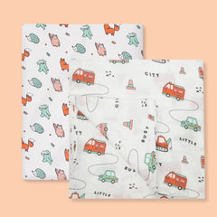 Woodlanders - Muslin Cotton Swaddles(Pack of 2)