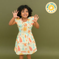 Sun & Surf - Mulmul Cotton Frill Frock