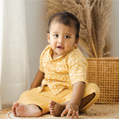 Collared Co-ord sets for kids Mustard