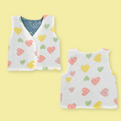 Garden of Hearts - Reversible Muslin Jabla (Pack of 1)