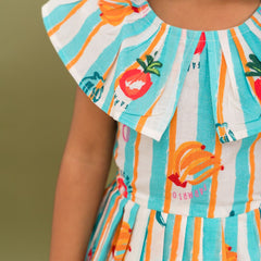 Mini Tropicano - Mulmul Cotton Frill Frock