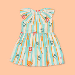 Mini Tropicano - Mulmul Cotton Frill Frock