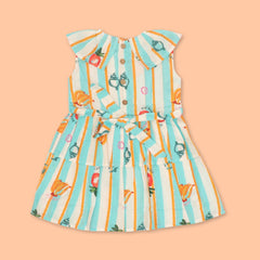 Mini Tropicano - Mulmul Cotton Frill Frock