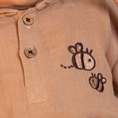 Cinnamon - Muslin Bee Romper for Babies
