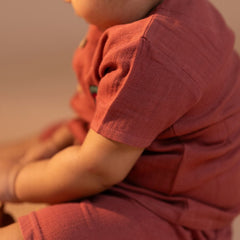 Brick Red Popsicle - Muslin Co-ord Set