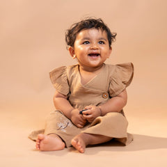 Cinnamon - Muslin Dandelions Frill Frock