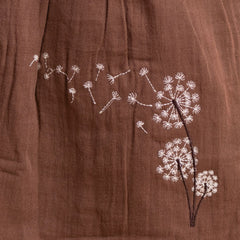 Toffee Brown - Muslin Dandelions Frill Frock