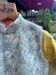 Boys Mustard Kurta Set With Pastel Floral Embroidered Jacket – Cotton-Lined Premium Festive Wear (Age 5–7 Years)