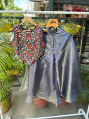 Midnight Magic Embroidered High-Neck Crop Top with  Gharara Pants – Designer Ethnic Wear for Girls | Ages 2 to 18