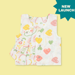 Heart Sprinkles - Reversible Muslin Jabla (Pack of 1)