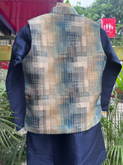 Premium Boys Ethnic Jacket Kurta Set (Cotton-Lined) – Festive & Wedding Collection for Ages 5 to 7 Years | Designer Printed Nehru Jackets with Matching Kurta & Churidar