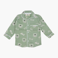 Fuzzy Bear - Muslin Full Sleeve Sleep Suit for babies and kids (Unisex)