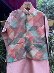 Premium Boys Ethnic Jacket Kurta Set (Cotton-Lined) – Festive & Wedding Collection for Ages 5 to 7 Years | Designer Printed Nehru Jackets with Matching Kurta & Churidar pant