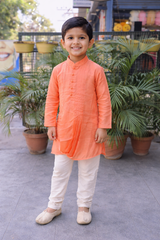 Whizzo Kids orange dress for boy – Festive Wear with Soft Cotton Lining (Age 1 to 10 Years)