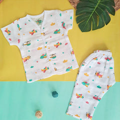 Hippo in the Sky (Pack of 2) - Muslin Sleep Suit for babies and kids (Unisex)