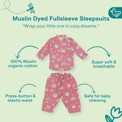Dreamy Garden - Muslin Full Sleeve Sleep Suit for babies and kids (Unisex)