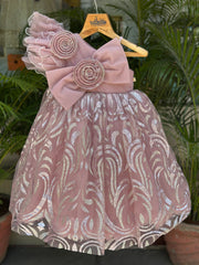 Blush Rose Gold Birthday Frock – 1st Birthday Glam Look