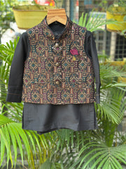 Classic Black & Gold Ethnic Jacket Set