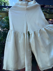 Girls Cream & Gold Embroidered Kurta with Palazzo – Elegant Festive & Party Wear Set (Age 5 to 12 Years)