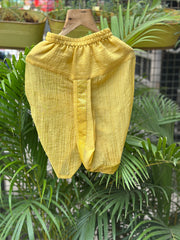 Boys Yellow Silk Metallic Tissue Kurta with Matching Dhoti – Premium Ethnic Wear for Baby Boys (Newborn – 2 Years)