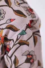 "Boys Printed Partywear Shirt in Soft Mul Mul Fabric - Classic Grey for Stylish Celebrations"