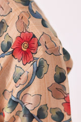 "Boys Printed Partywear Shirt in Soft Mul Mul Fabric - Sophisticated Beige for Every Celebration"