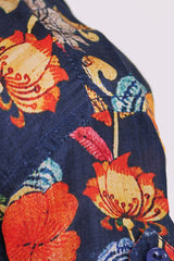 "Boys Printed Partywear Shirt in Soft Mul Mul Fabric - Classic Navy for Timeless Elegance"