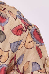 "Ivory Hand Block Printed Ajrakh Mul Cotton Fabric Boys Shirt - Elegant Craftsmanship for Special Occasions"