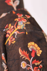 "Brown Hand Block Printed Ajrakh Mul Cotton Fabric Boys Shirt - Classic Design with Artisan Charm"