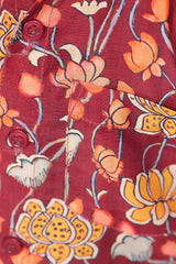 "Pure Mul Cotton Fabric Hand Block Printed Boys Shirt in Red - Vibrant and Crafted with Care"