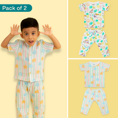 Seaside Punch - Muslin Sleep Suit for babies and kids (Unisex) - Pack of 2