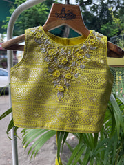 Floroascant Yellow Silk Embroidered Lehenga Choli Set for Girls (Age 1 – 6 Years) | Festive & Party Wear – WHIZZO Kids