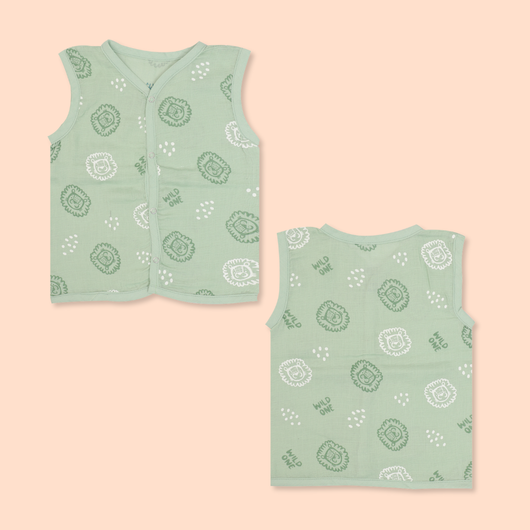 Muslin Jabla Button Type for Babies - Pack of 4