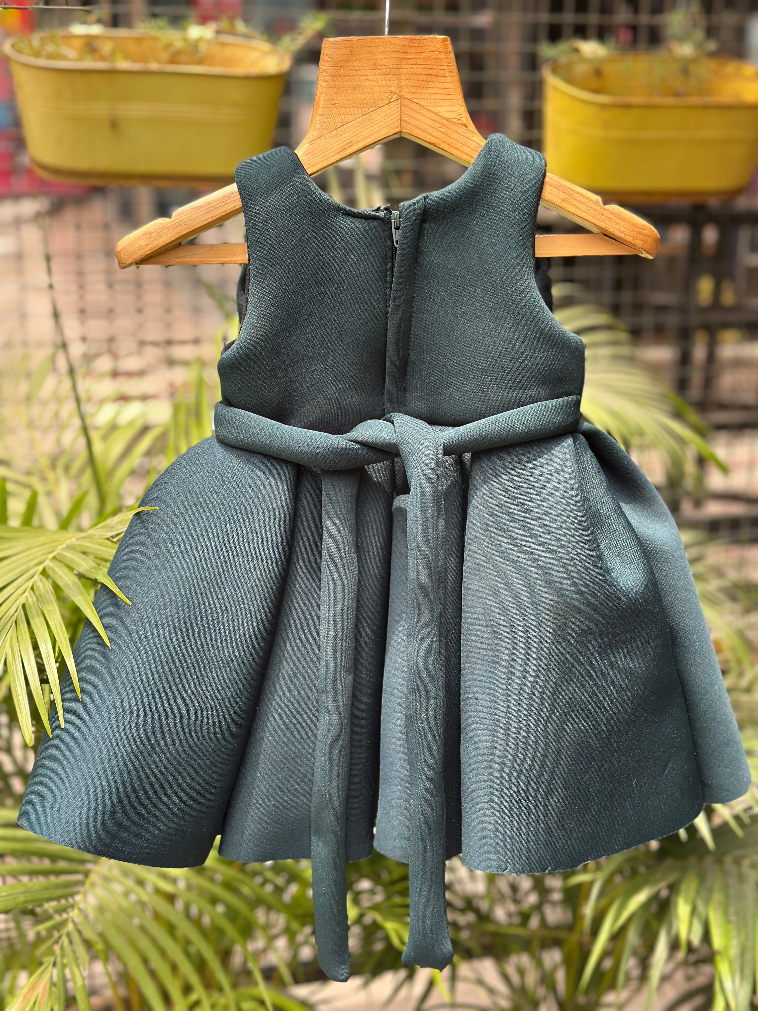 Emerald Bow Pearl Dress