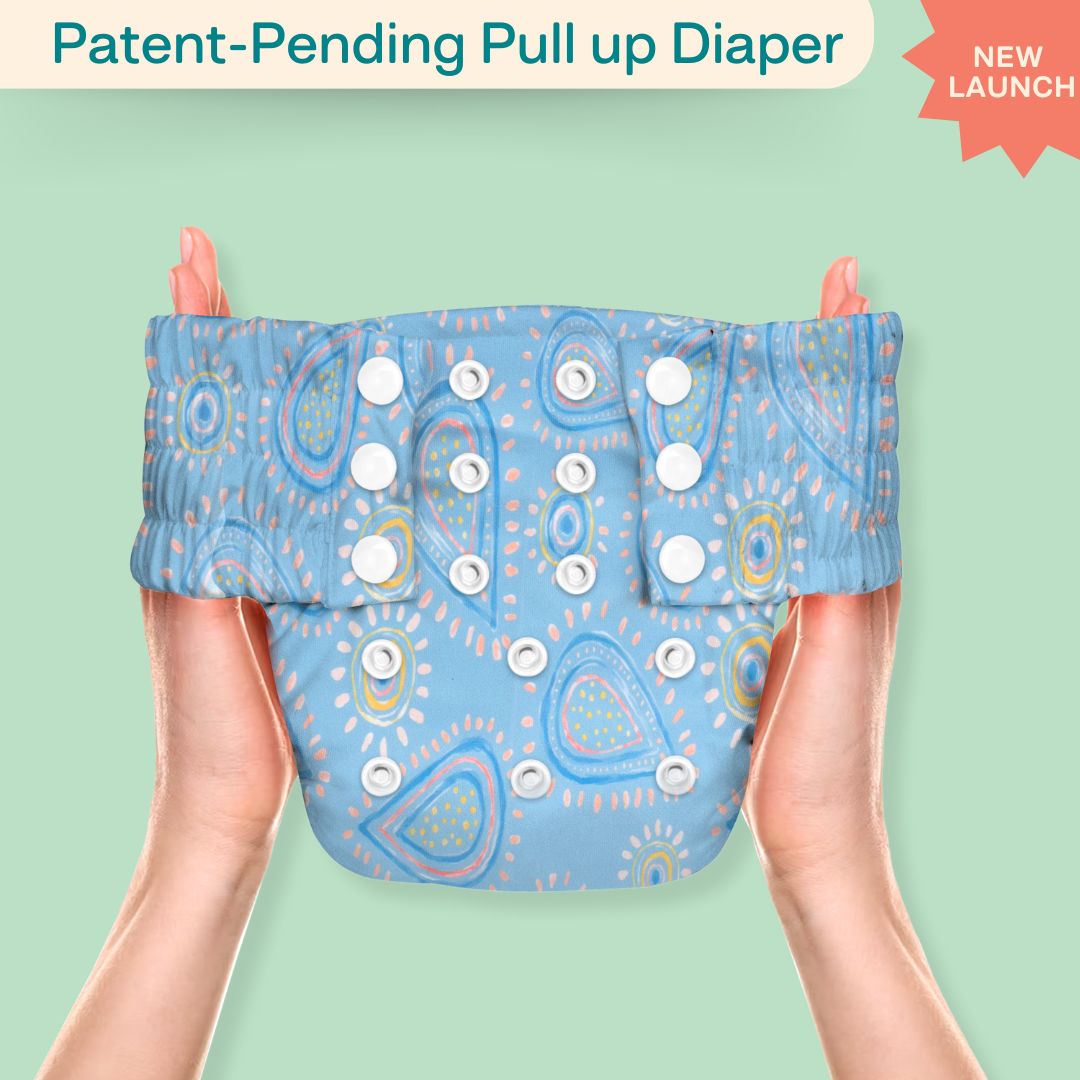 Indigo - Newborn Cloth Diaper 2.0 with 1 cotton Insert (2 kg - 5 kg)