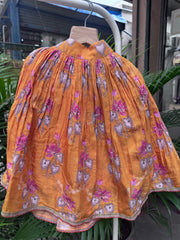 Mustard Yellow Floral Embroidered Sleeveless Lehenga Set for Girls | Lightweight Festive & Wedding Wear | Ages 1–6 Years / 6–12 Years