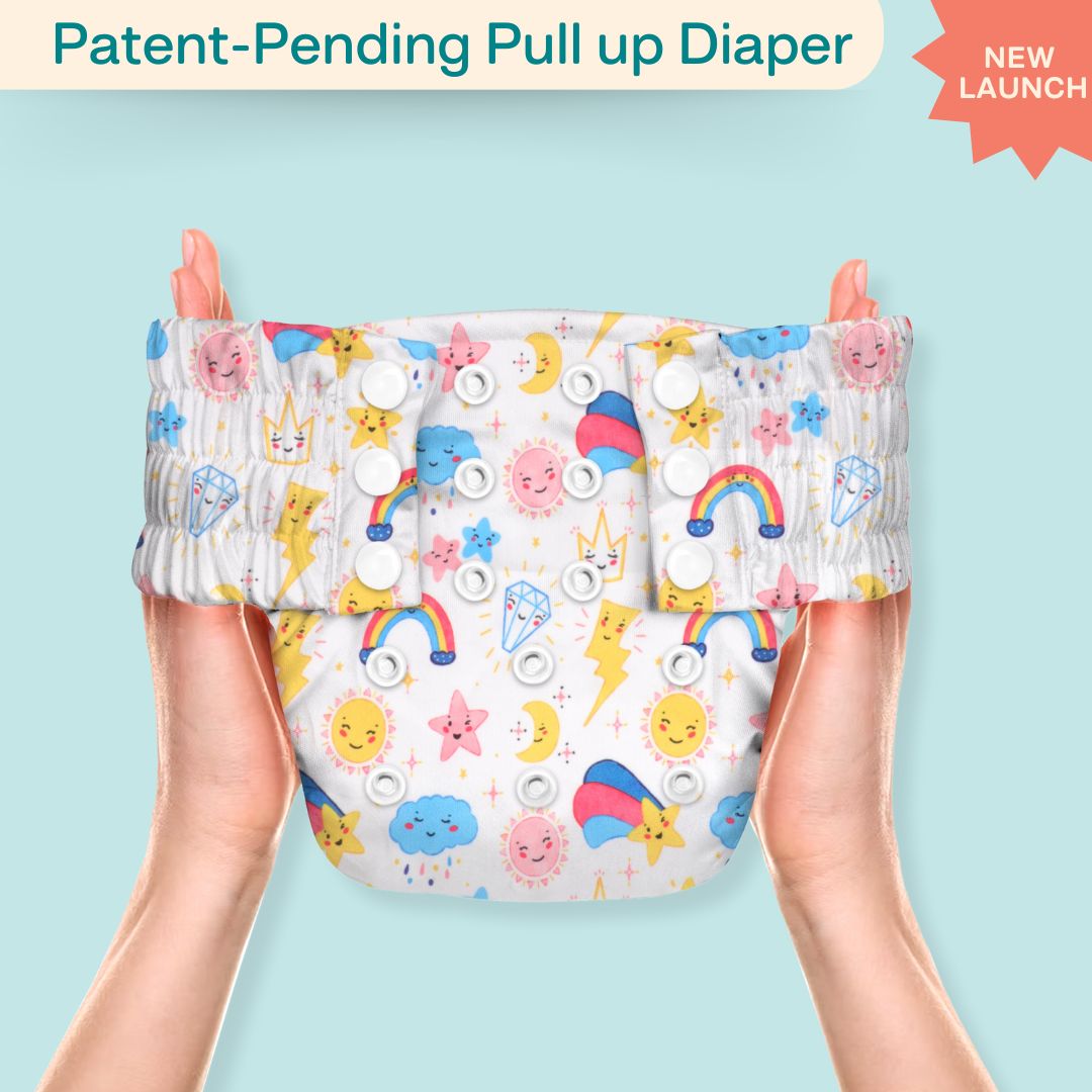 Indigo - Newborn Cloth Diaper 2.0 with 1 cotton Insert (2 kg - 5 kg)