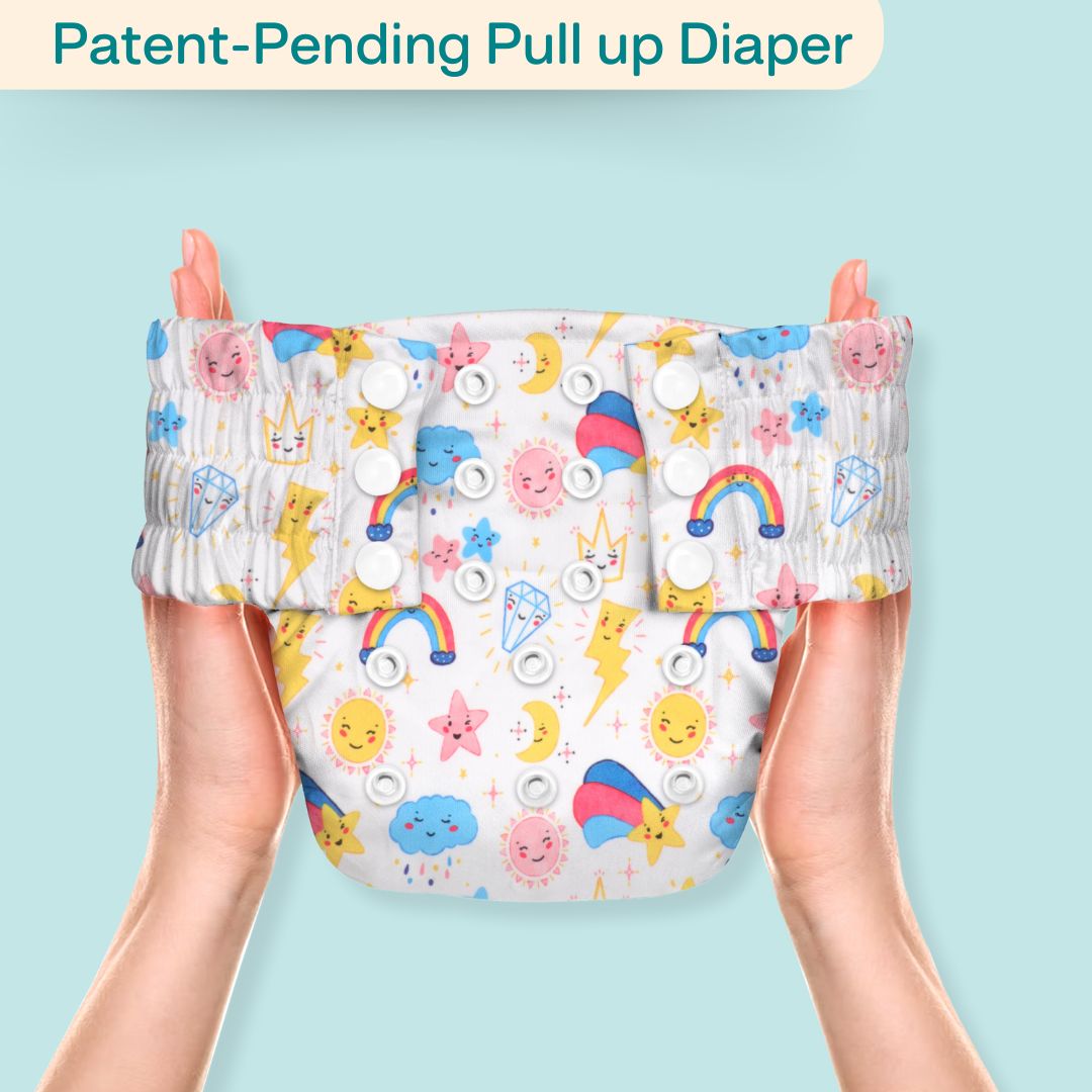 Indigo - Newborn Cloth Diaper 2.0 with 1 cotton Insert (2 kg - 5 kg)