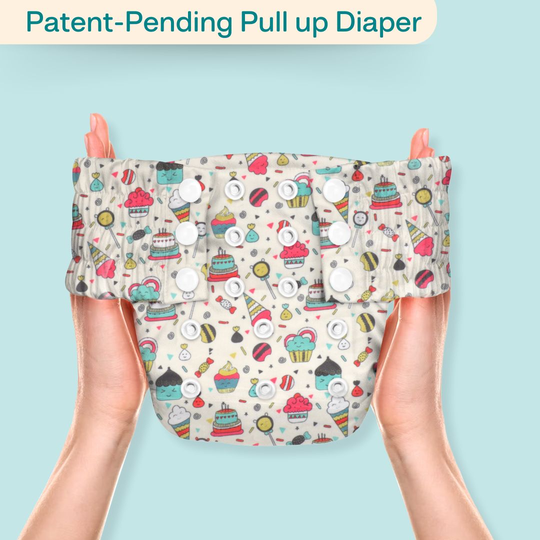 Indigo - Newborn Cloth Diaper 2.0 with 1 cotton Insert (2 kg - 5 kg)