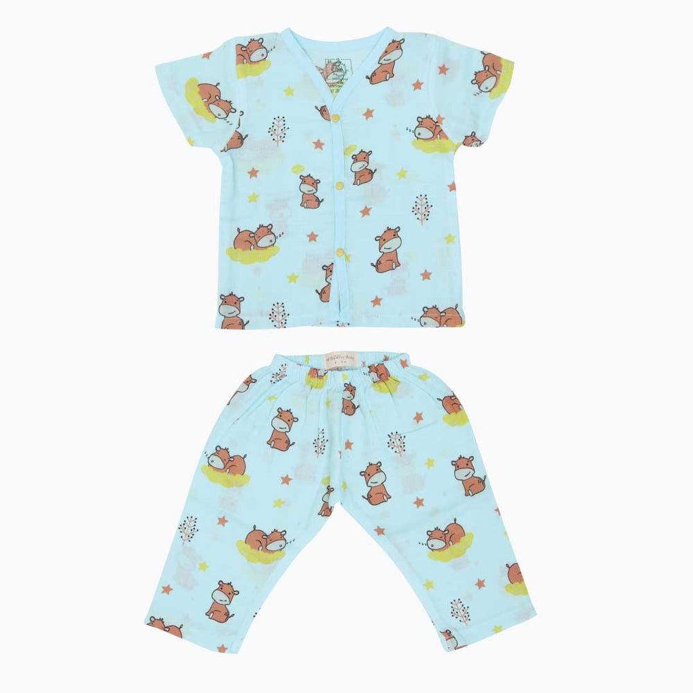 Sleepy Hippo Muslin Sleep Suit for babies and kids (Unisex)
