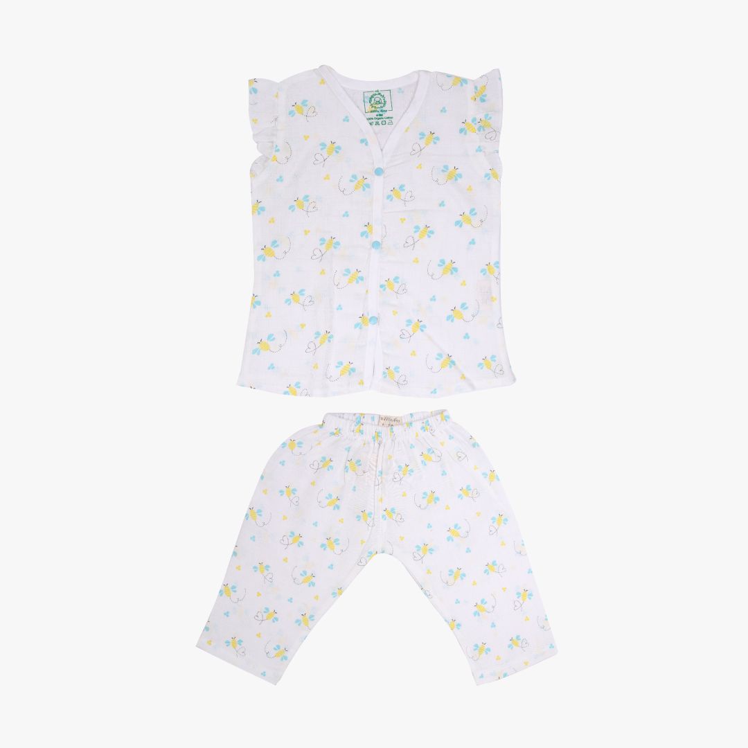 Buzzing Bee - Muslin Sleep Suit Girls