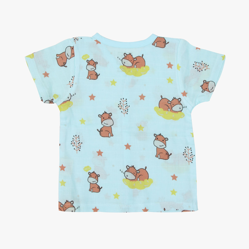 Baby Sleepy Hippo Muslin Sleep Suit for babies and kids (Unisex)
